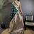 Dark green silk blend floral zari weaving meenakari saree with floral border