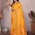 Orange silk blend copper zari butta weaving banarasi saree with zari border