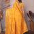Orange silk blend copper zari butta weaving banarasi saree with zari border