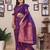 Purple silk blend copper zari butta weaving banarasi saree with zari border