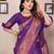 Purple silk blend copper zari butta weaving banarasi saree with zari border
