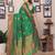 Green silk blend copper zari butta weaving banarasi saree with zari border
