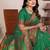 Green silk blend copper zari butta weaving banarasi saree with zari border