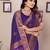 Navy blue silk blend copper zari butta weaving banarasi saree with zari border