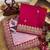 light pink printed sequins embroidered lace work chinon silk saree