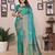 Light green silk blend copper zari butta weaving banarasi saree with zari border