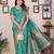 Light green silk blend copper zari butta weaving banarasi saree with zari border