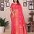 Pink silk blend copper zari butta weaving banarasi saree with zari border
