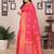 Pink silk blend copper zari butta weaving banarasi saree with zari border
