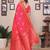 Pink silk blend copper zari butta weaving banarasi saree with zari border