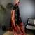 Black silk blend floral butta zari weaving banarasi with peacock zari weaving border