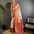 White silk blend floral butta zari weaving banarasi with peacock zari weaving border