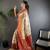 White silk blend floral butta zari weaving banarasi with peacock zari weaving border