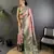 Baby pink silk blend floral butta zari weaving banarasi with peacock zari weaving border