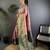 Baby pink silk blend floral butta zari weaving banarasi with peacock zari weaving border