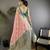 Baby pink silk blend floral butta zari weaving banarasi with peacock zari weaving border