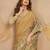  Shiny Lycra Silk Embroidery Gold Saree With Blouse