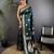 Deep teal silk blend meenakari zari weaving banarasi saree
