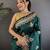 Deep teal silk blend meenakari zari weaving banarasi saree