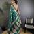 Dusty teal silk blend meenakari zari weaving banarasi saree