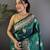 Dusty teal silk blend meenakari zari weaving banarasi saree