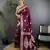 Plum silk blend meenakari zari weaving banarasi saree