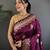 Plum silk blend meenakari zari weaving banarasi saree