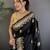 Black silk blend meenakari zari weaving banarasi saree