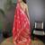 Pink silk blend meenakari zari weaving banarasi saree