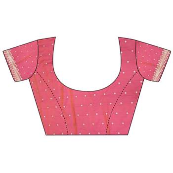 Pink silk blend meenakari zari weaving banarasi saree 5