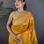 Orange silk blend meenakari zari weaving banarasi saree