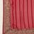 Red chiffon embroidered saree with blouse piece
