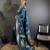 Sea blue silk blend meenakari zari weaving banarasi saree