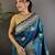 Sea blue silk blend meenakari zari weaving banarasi saree