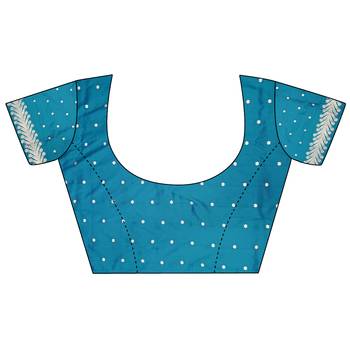 Sea blue silk blend meenakari zari weaving banarasi saree 5