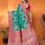 Pine green silk blend woven zari weaving banarasi saree with contrast weaving border
