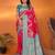 Red silk blend woven zari weaving banarasi saree with contrast weaving border