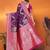 Plum silk blend woven zari weaving banarasi saree with contrast weaving border