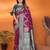 Purple silk blend woven zari weaving banarasi saree with contrast weaving border