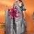 Purple silk blend woven zari weaving banarasi saree with contrast weaving border