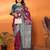 Purple silk blend woven zari weaving banarasi saree with contrast weaving border