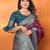 Purple silk blend woven zari weaving banarasi saree with contrast weaving border
