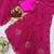 rani pink cutdana handwork georgette leheriya print saree