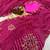 rani pink cutdana handwork georgette leheriya print saree