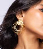 Radiant sunburst high gold earrings