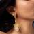 High gold pearl drop statement earrings