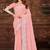 Pink resham sequins embroidery work georgette saree