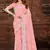 Pink resham sequins embroidery work georgette saree