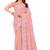 Pink resham sequins embroidery work georgette saree