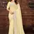 Yellow resham sequins embroidery work georgette saree